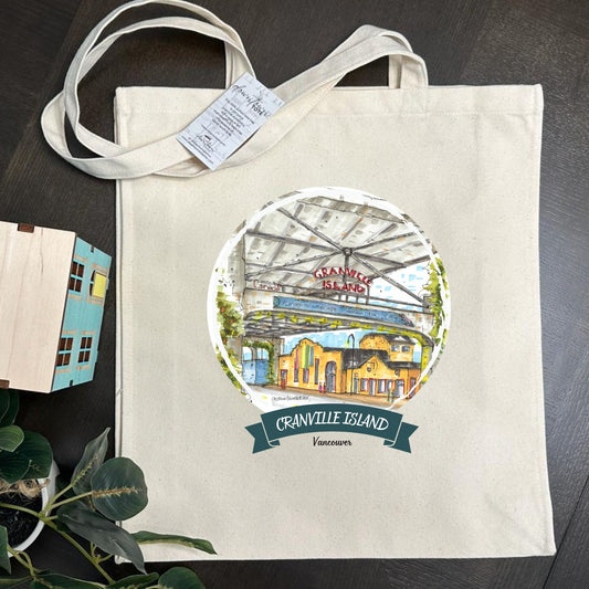 Anderson Street, Granville Island, Vancouver - Downtown Tote Tall- Downtown Sketcher