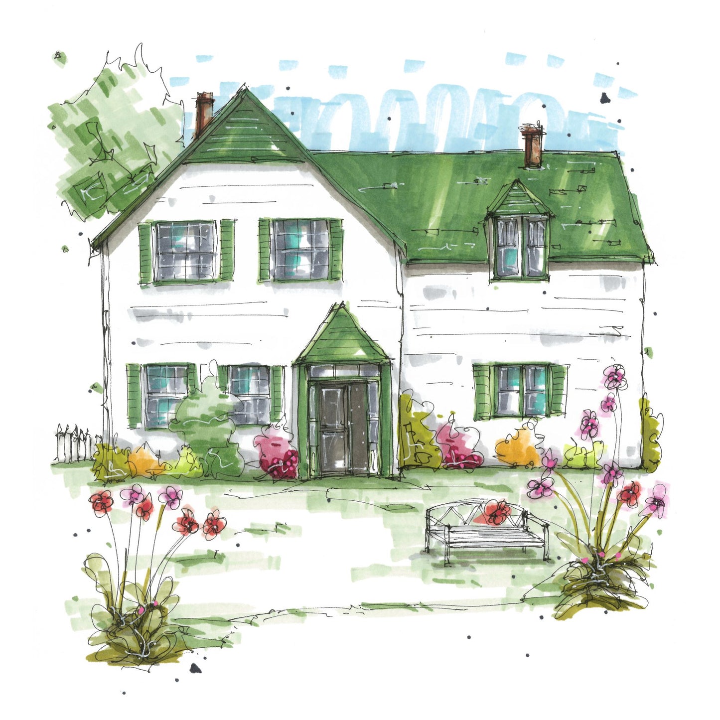 Anne of Green Gables Heritage Place, Prince Edward Island Greeting Card - Downtown Sketcher