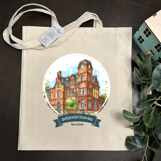 Antigonish Town Hall, Nova Scotia - Tote Bag  - Downtown Sketcher - Tall - Downtown Tote - Downtown Sketcher