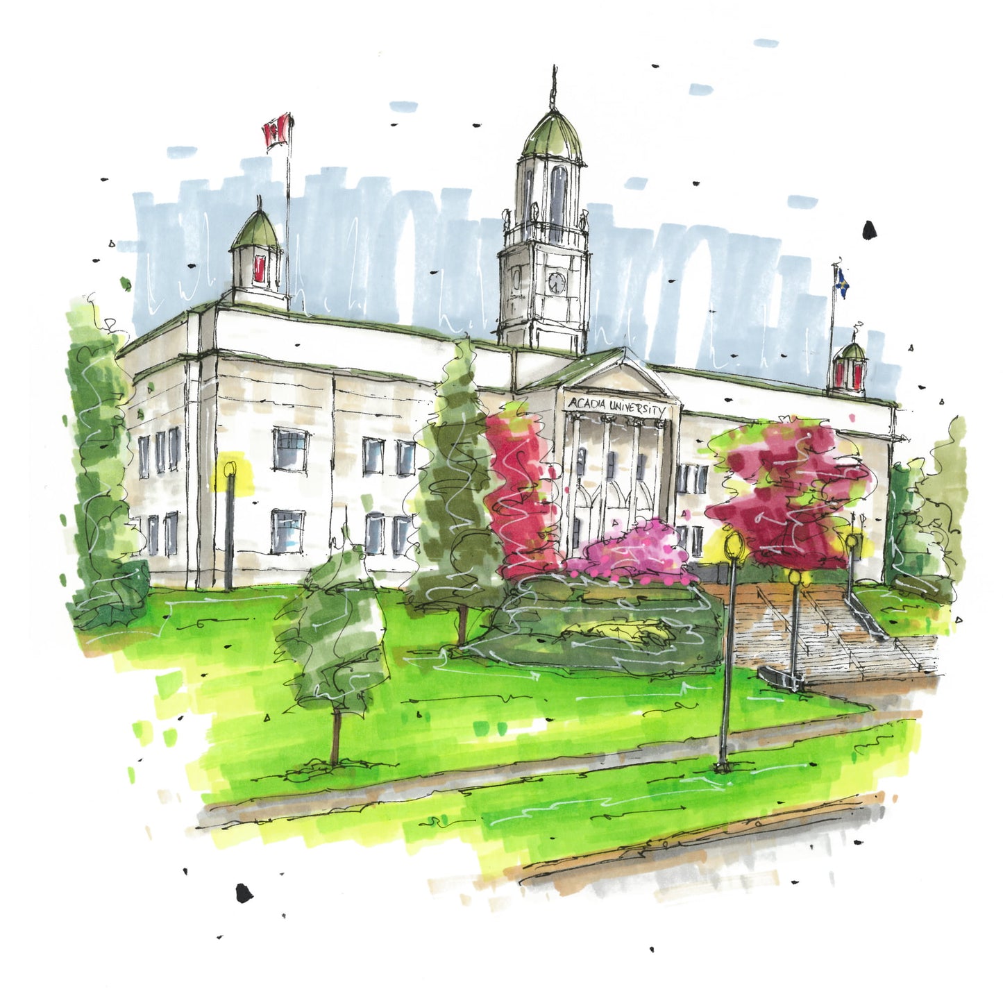 Arcadia University Wolfville, Print, Downtownsketcher, Wynand van Niekerk, DTS0087