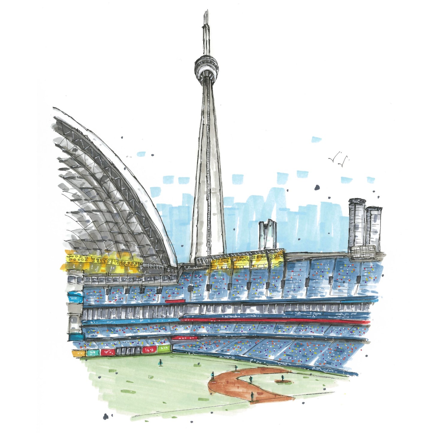 Ballgame at the Rogers Centre, Toronto - Downtown Sketcher