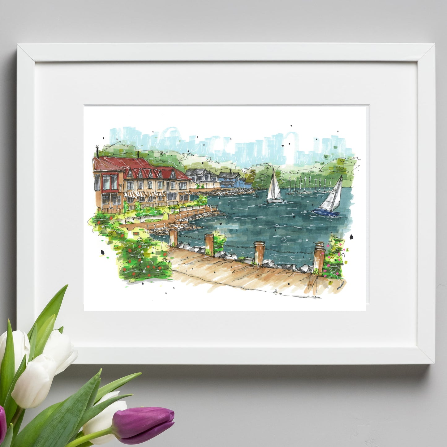 Bedford Basin Halifax, Nova Scotia, Print, Downtownsketcher, Wynand van Niekerk, DTS0087