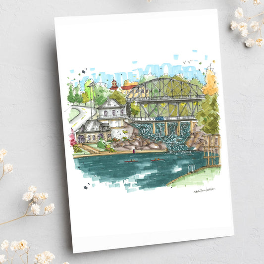 Bracebridge Falls, Ontario, Greeting Card
