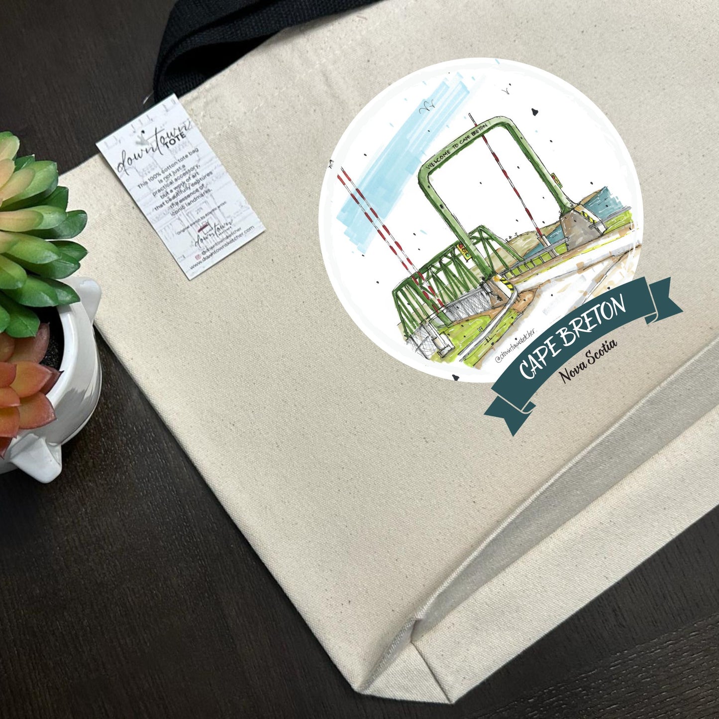 Canso Causeway Cape Breton Island - Standard Downtown Tote - Downtown Sketcher