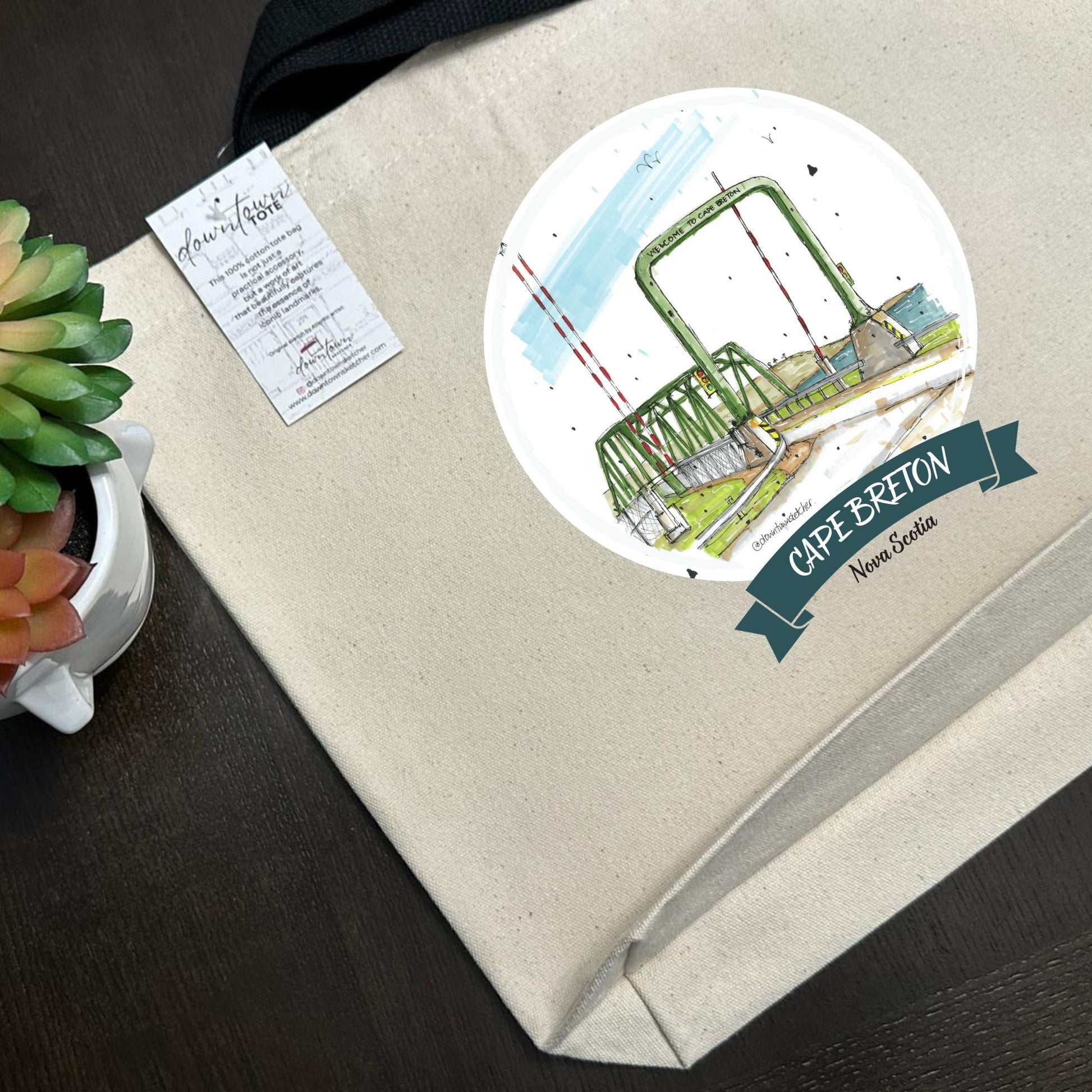 Canso Causeway Cape Breton Island - Standard Downtown Tote - Downtown Sketcher