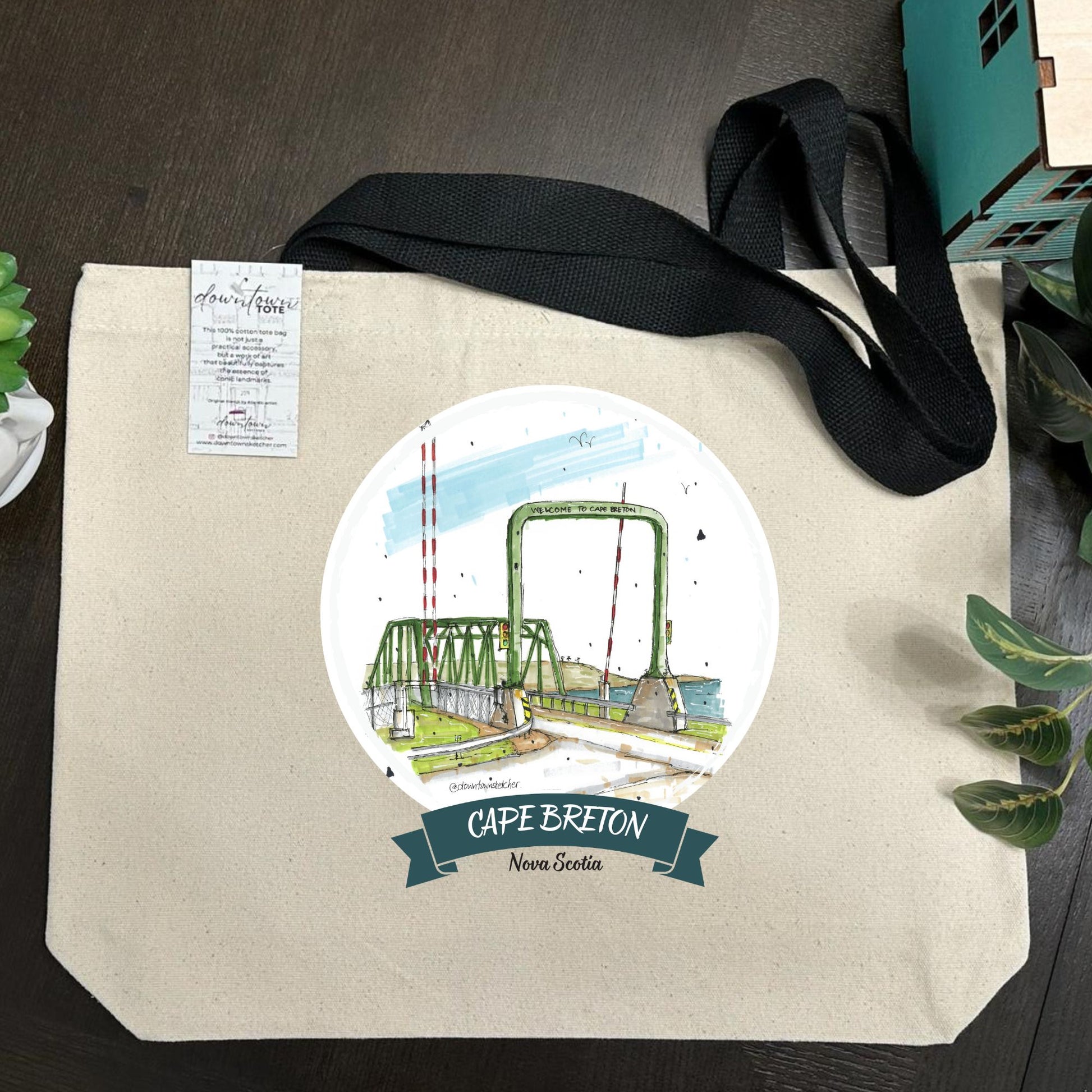 Canso Causeway Cape Breton Island - Standard Downtown Tote - Downtown Sketcher