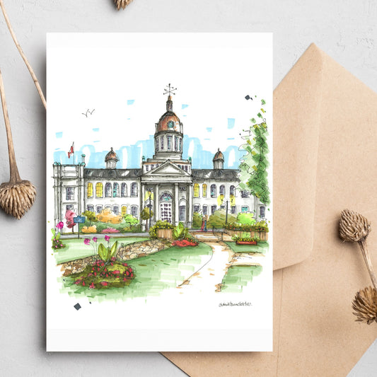 City Hall Kingston, Ontario , Greeting Card - Downtown Sketcher