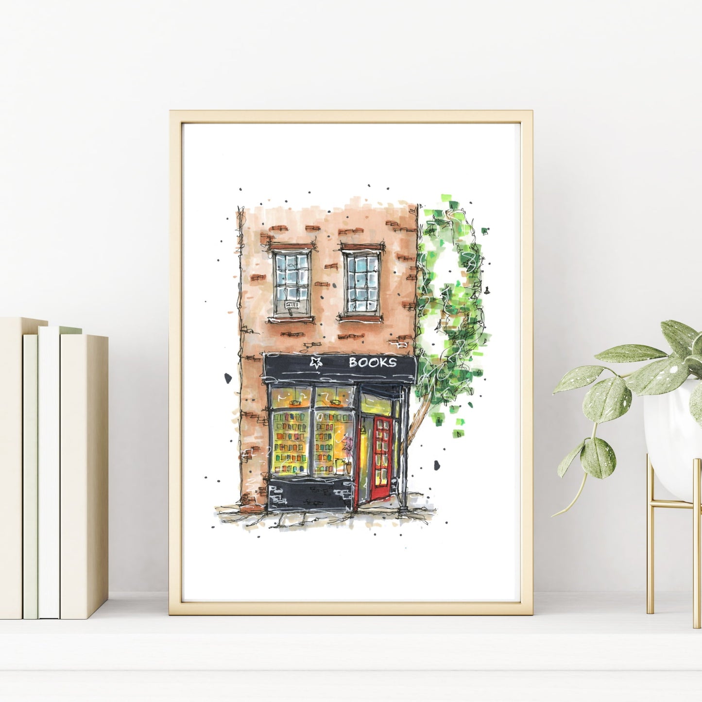 DTS0036 - Three Lives & Co. Books - New York- Artwork Print Sketch 2 - Downtown Sketcher
