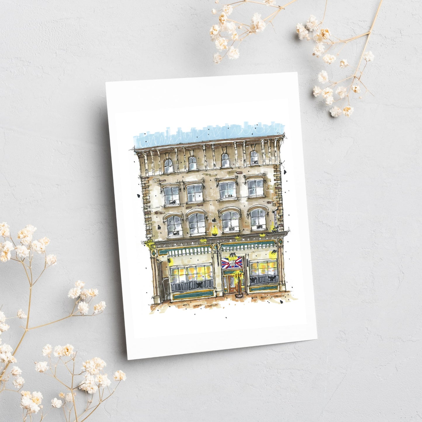 The Split Crow Pub, Halifax, Nova Scotia, Greeting Card, Downtownsketcher, Wynand van Niekerk, DTS0044