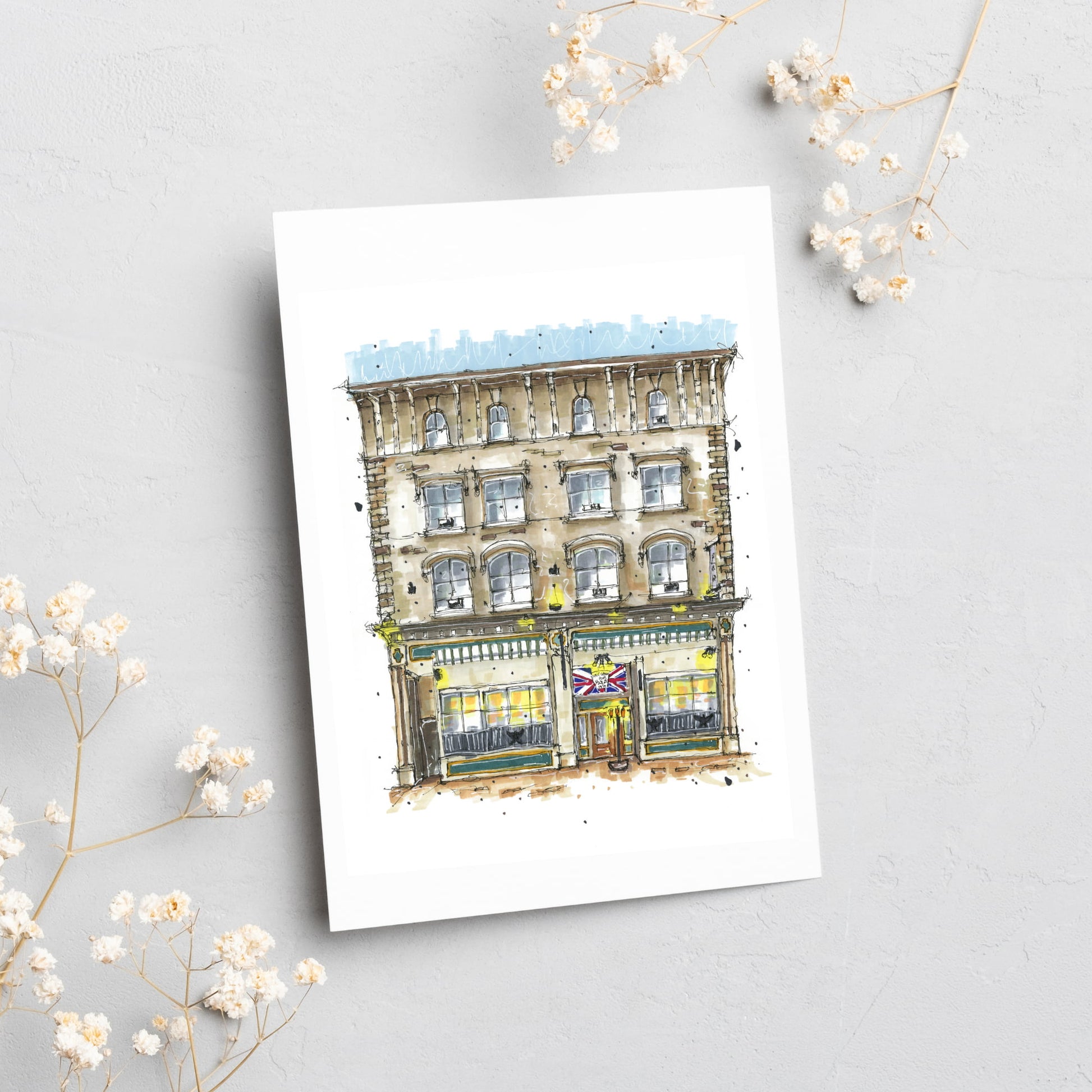 The Split Crow Pub, Halifax, Nova Scotia, Greeting Card, Downtownsketcher, Wynand van Niekerk,  DTS0044