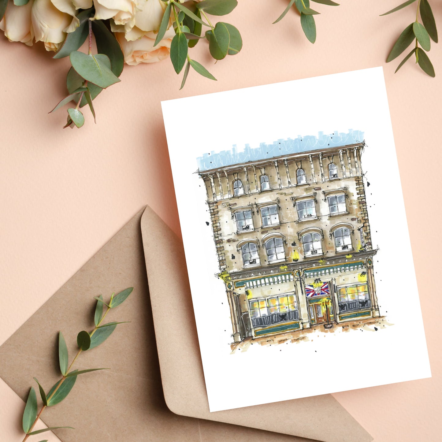 The Split Crow Pub, Halifax, Nova Scotia, Greeting Card, Downtownsketcher, Wynand van Niekerk, DTS0044