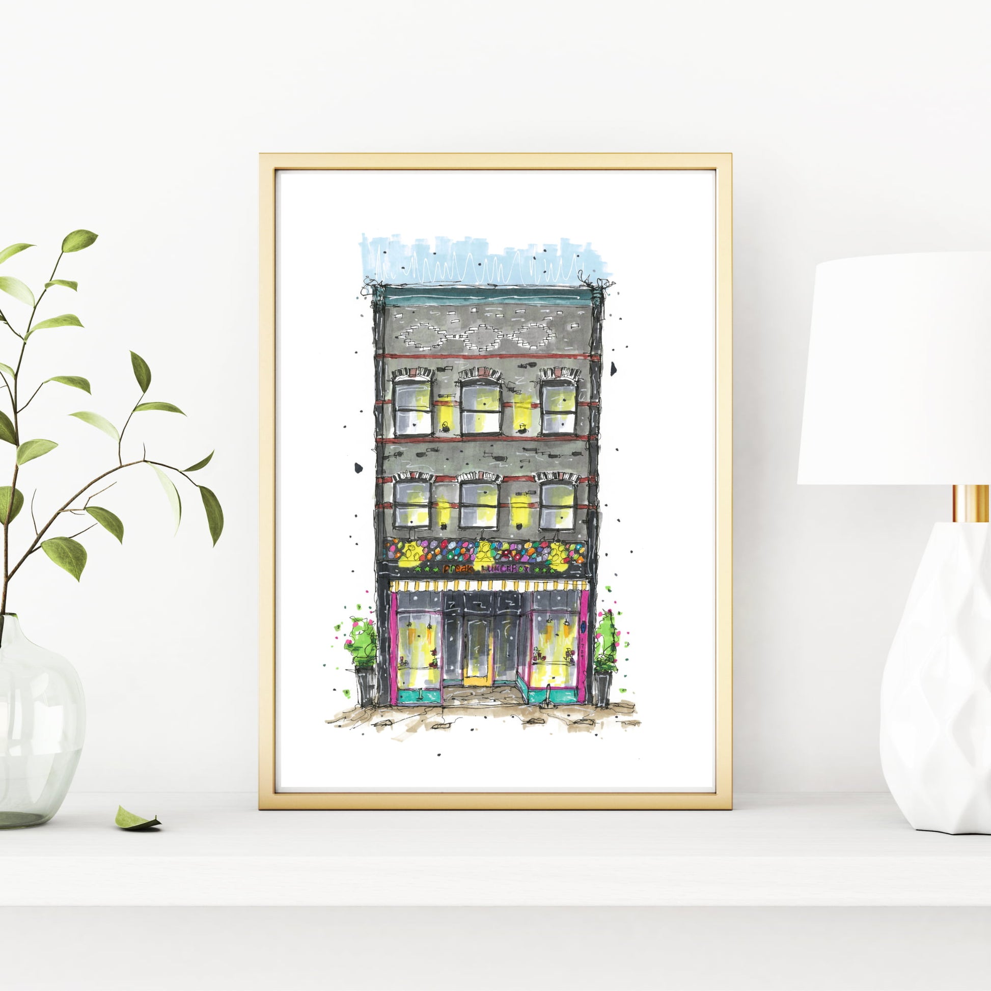 The Freak Lunchbox, Halifax, Nova Scotia, Print, Downtownsketcher, Wynand van Niekerk,  DTS0045