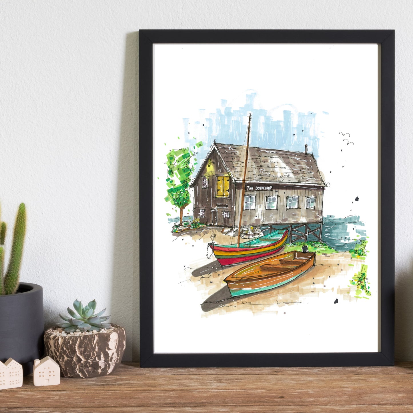 The Dory Shop, Lunenburg, Nova Scotia, Print, Downtownsketcher, Wynand van Niekerk, DTS0051