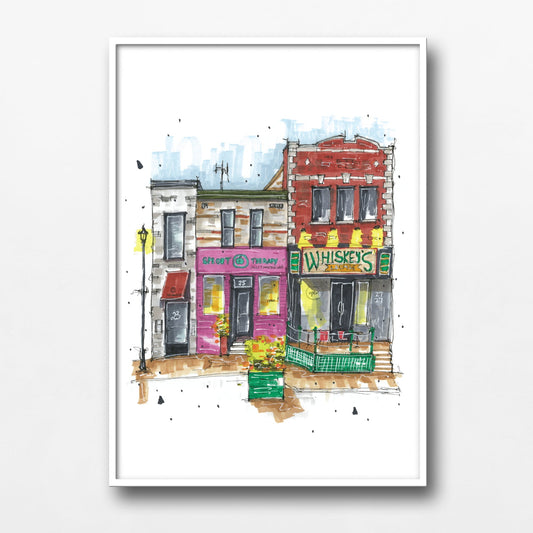Whiskey's Lounge, Dartmouth, Nova Scotia, Print, Downtownsketcher, Wynand van Niekerk, DTS0063