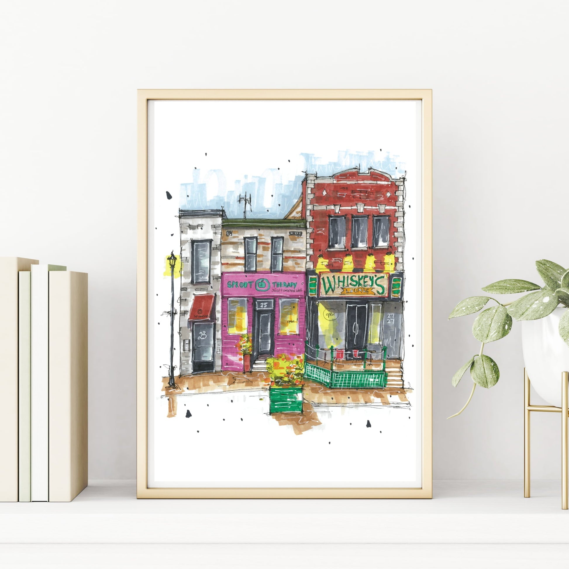 Whiskey's Lounge, Dartmouth, Nova Scotia, Print, Downtownsketcher, Wynand van Niekerk, DTS0063