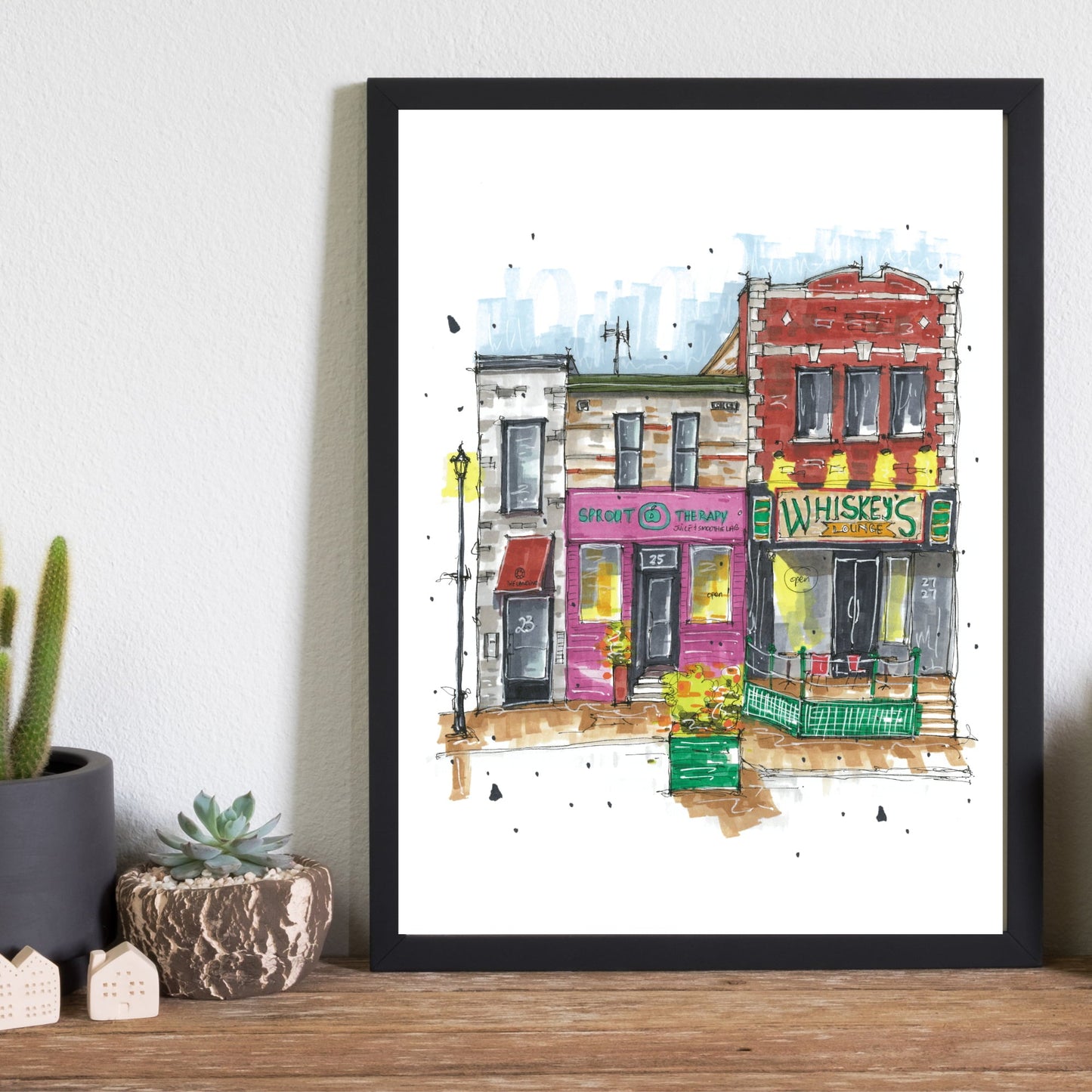 Whiskey's Lounge, Dartmouth, Nova Scotia, Print, Downtownsketcher, Wynand van Niekerk, DTS0063