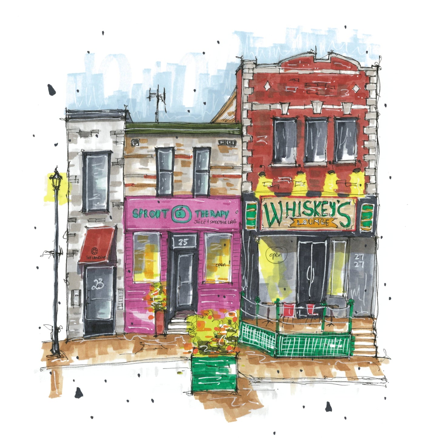 Whiskey's Lounge, Dartmouth, Nova Scotia, Print, Downtownsketcher, Wynand van Niekerk, DTS0063