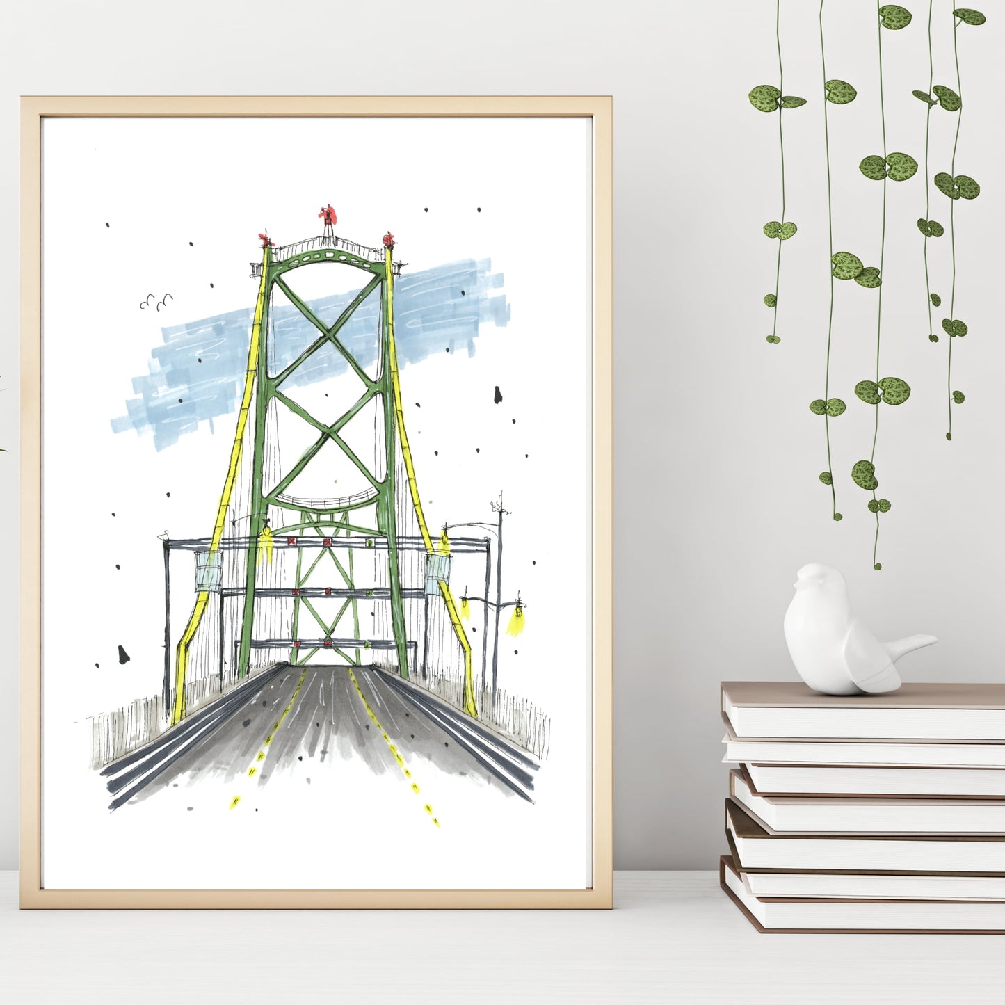 Driving the MacDonald Bridge, Halifax, Nova Scotia, Print, Downtownsketcher, Wynand van Niekerk, DTS0061