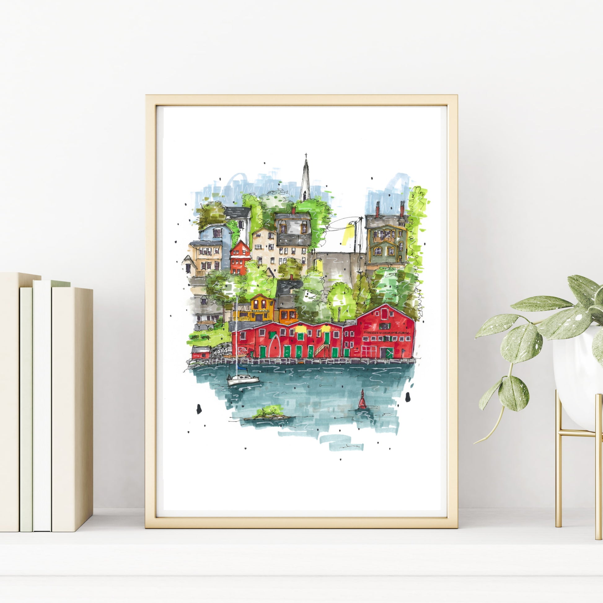 Fisheries Museum of the Atlantic, Lunenburg, Nova Scotia, Print, Downtownsketcher, Wynand van Niekerk, DTS0067