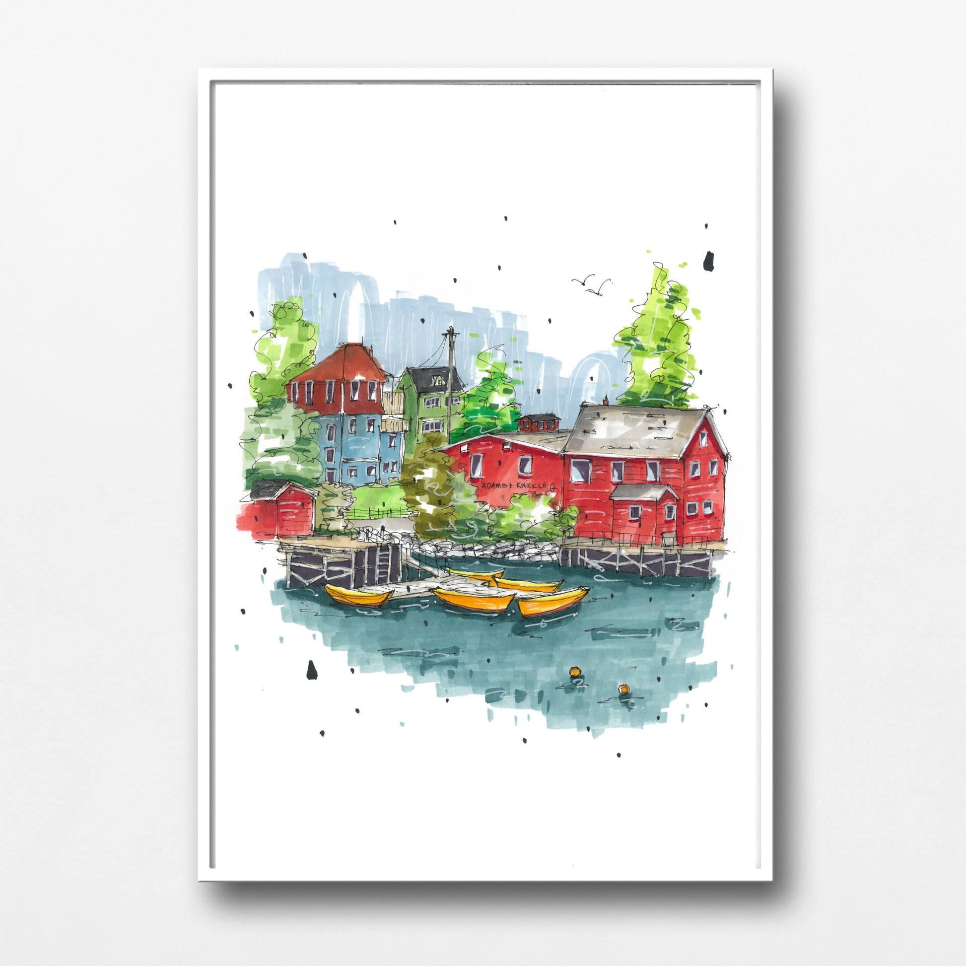 Adams & Knickels, Lunenburg, Nova Scotia, Print, Downtownsketcher, Wynand van Niekerk, DTS0068