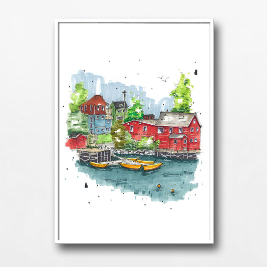 Adams & Knickels, Lunenburg, Nova Scotia, Print, Downtownsketcher, Wynand van Niekerk, DTS0068