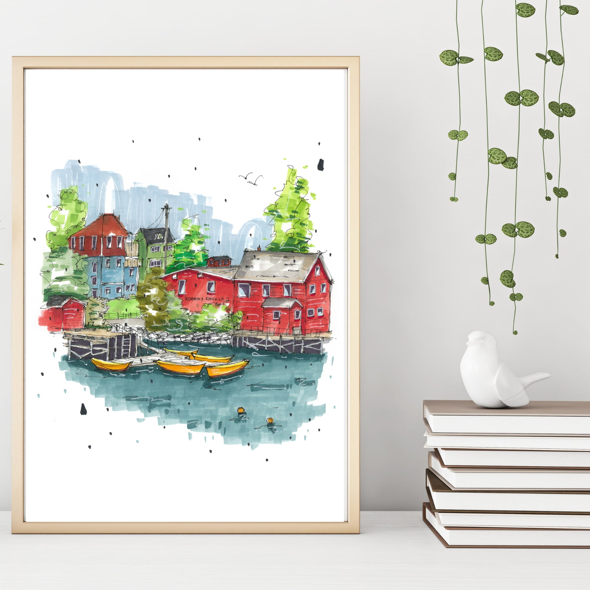 Adams & Knickels, Lunenburg, Nova Scotia, Print, Downtownsketcher, Wynand van Niekerk, DTS0068