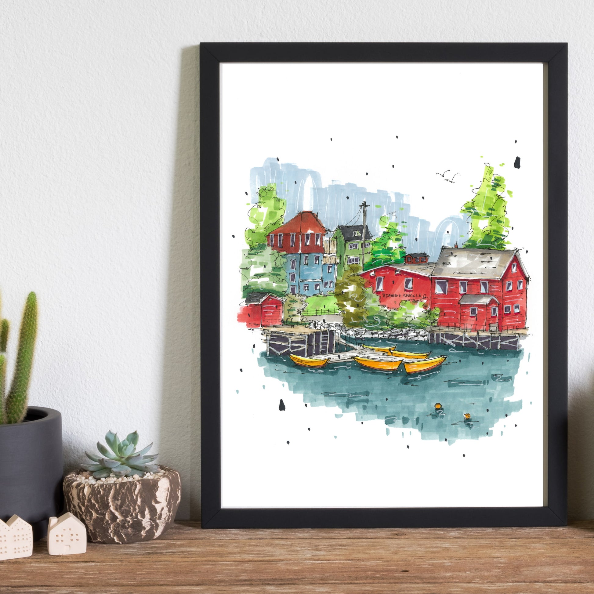 Adams & Knickels, Lunenburg, Nova Scotia, Print, Downtownsketcher, Wynand van Niekerk, DTS0068