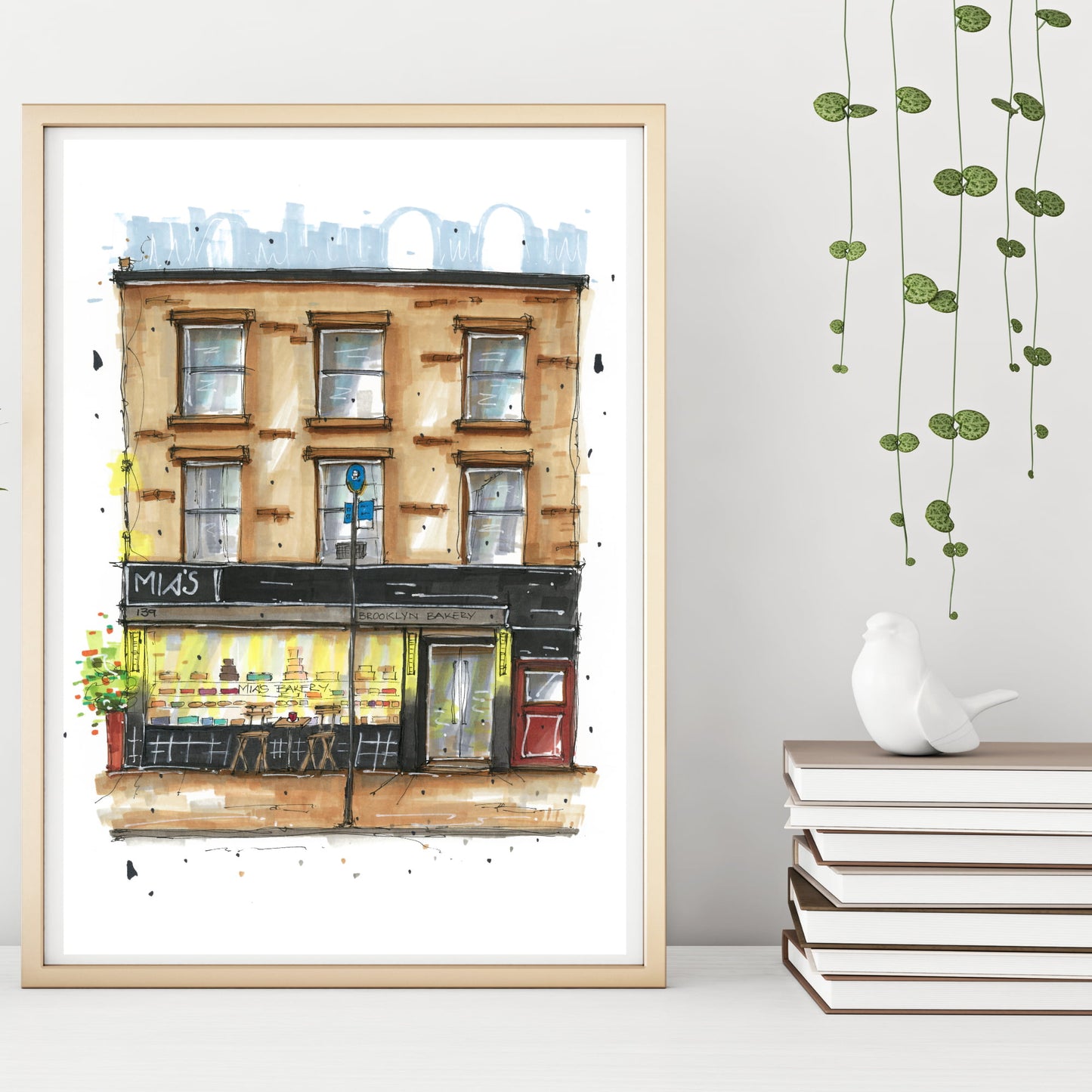 DTS0069 - Mia's Brooklyn Bakery, Art Print - Artwork Print Sketch 2 - Downtown Sketcher (3)