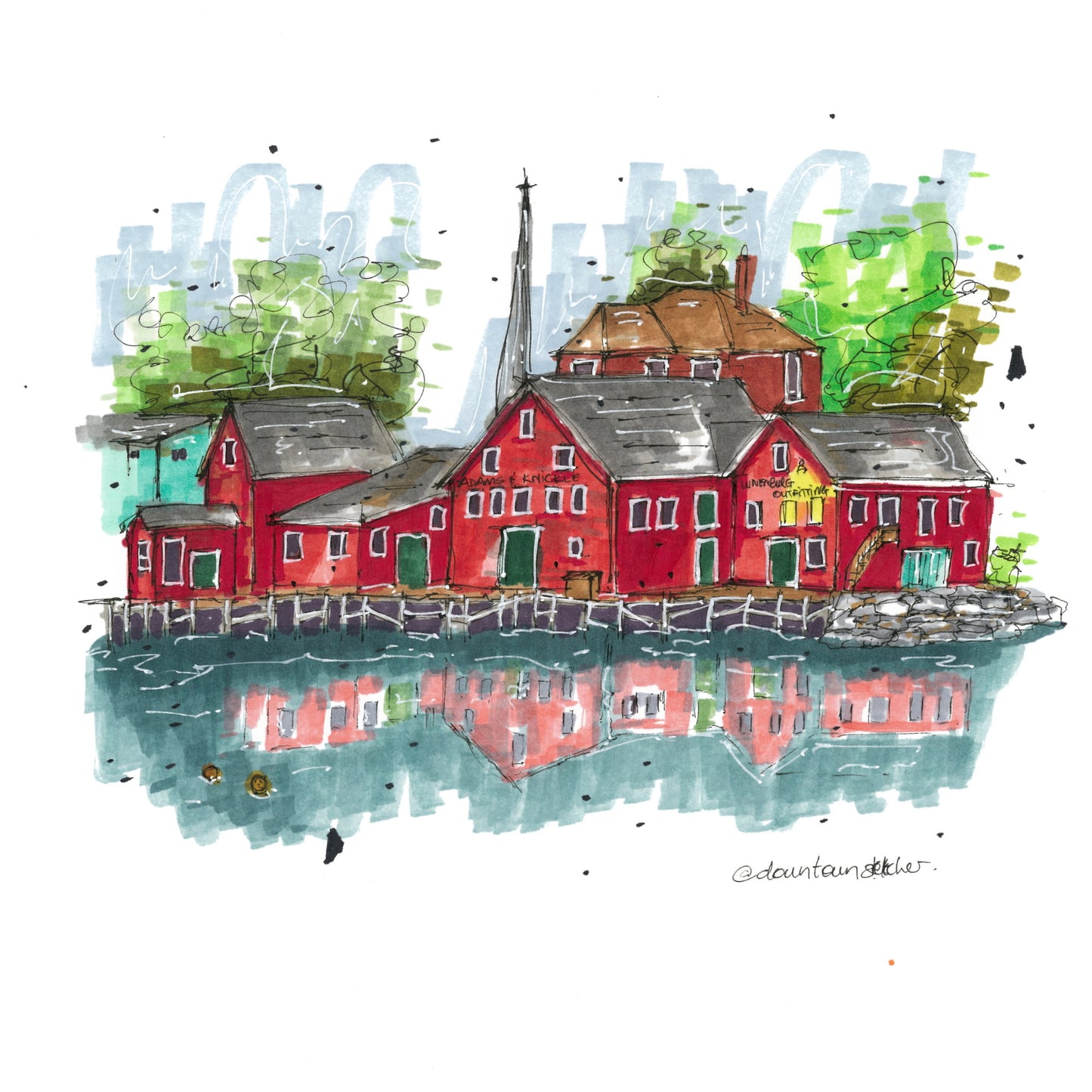 DTS0073 - Lunenburg Outfitting, Art Print - Artwork Print Sketch 2 - Downtown Sketcher (3)