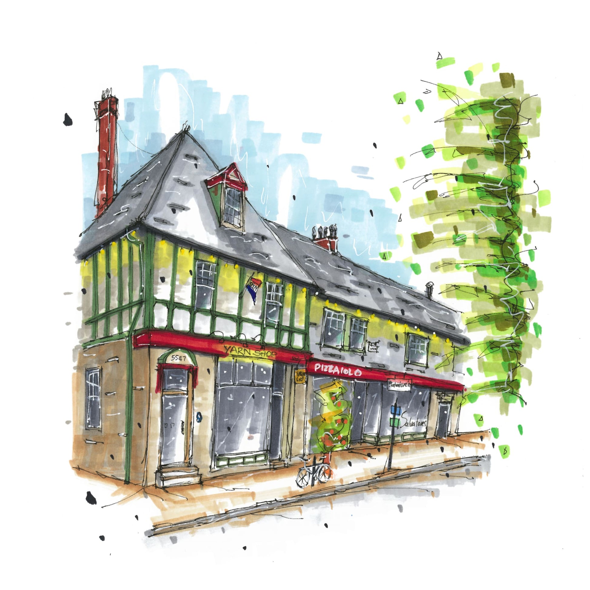 DTS0097 - Hydrostone Halifax, Print, Downtownsketcher, Wynand van Niekerk, DTS0087