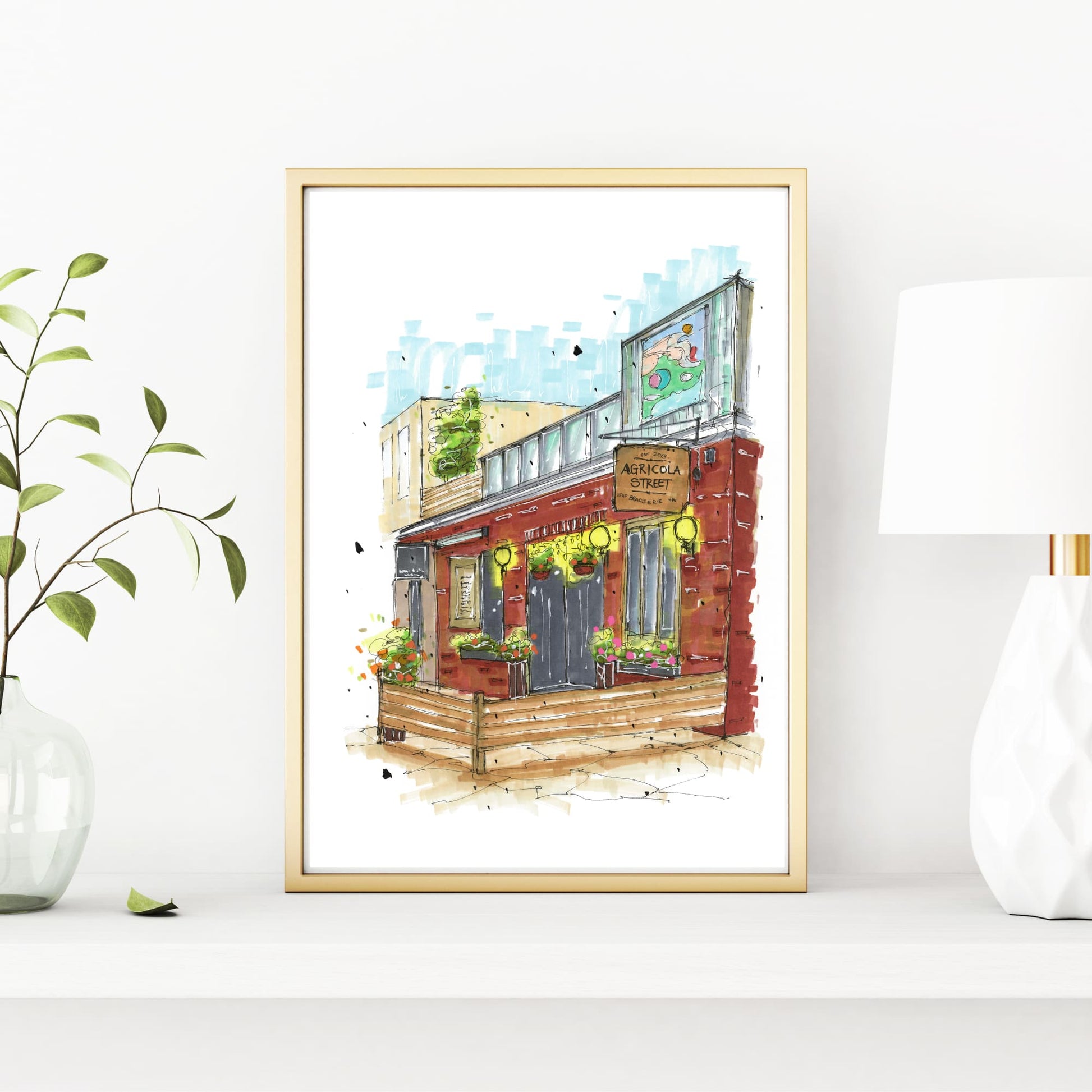 DTS0101 - Agricola Street Brasserie, Print, Downtownsketcher, Wynand van Niekerk, DTS0087