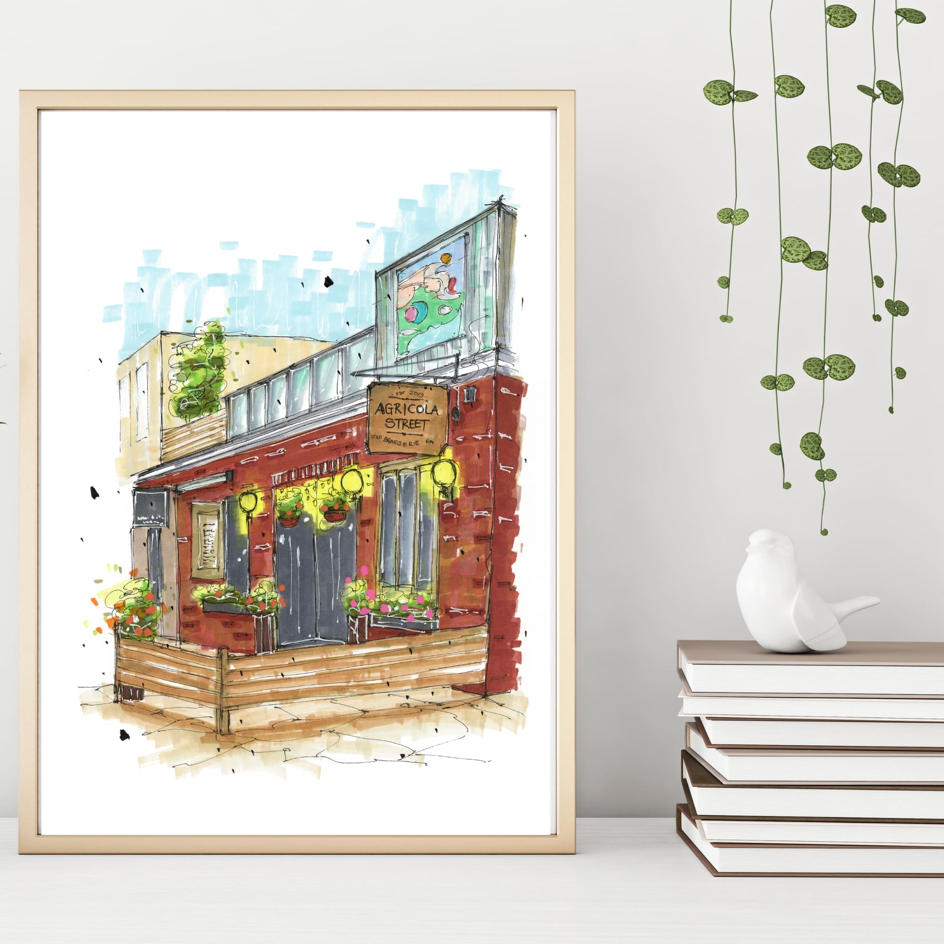 DTS0101 - Agricola Street Brasserie, Print, Downtownsketcher, Wynand van Niekerk, DTS0087