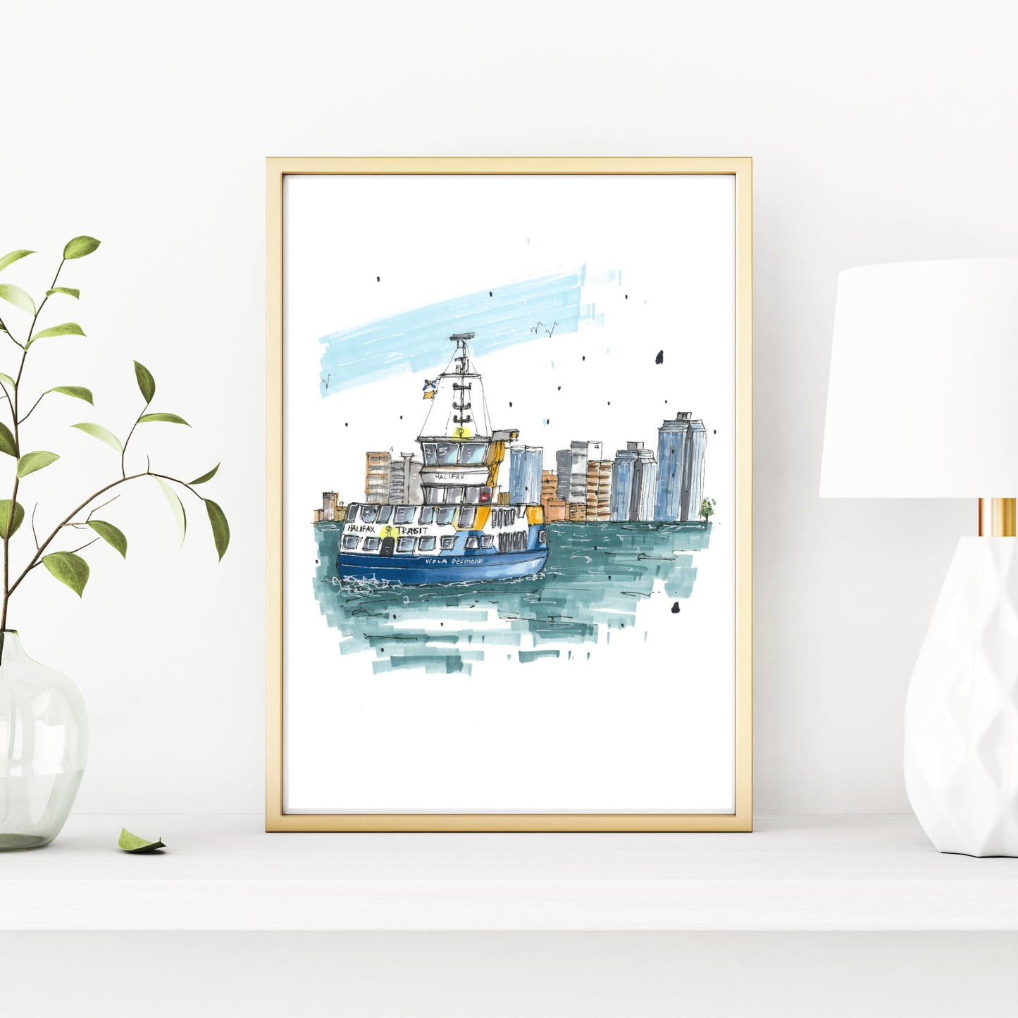 DTS0105 - Halifax Ferry, Print, Downtownsketcher, Wynand van Niekerk, DTS0087
