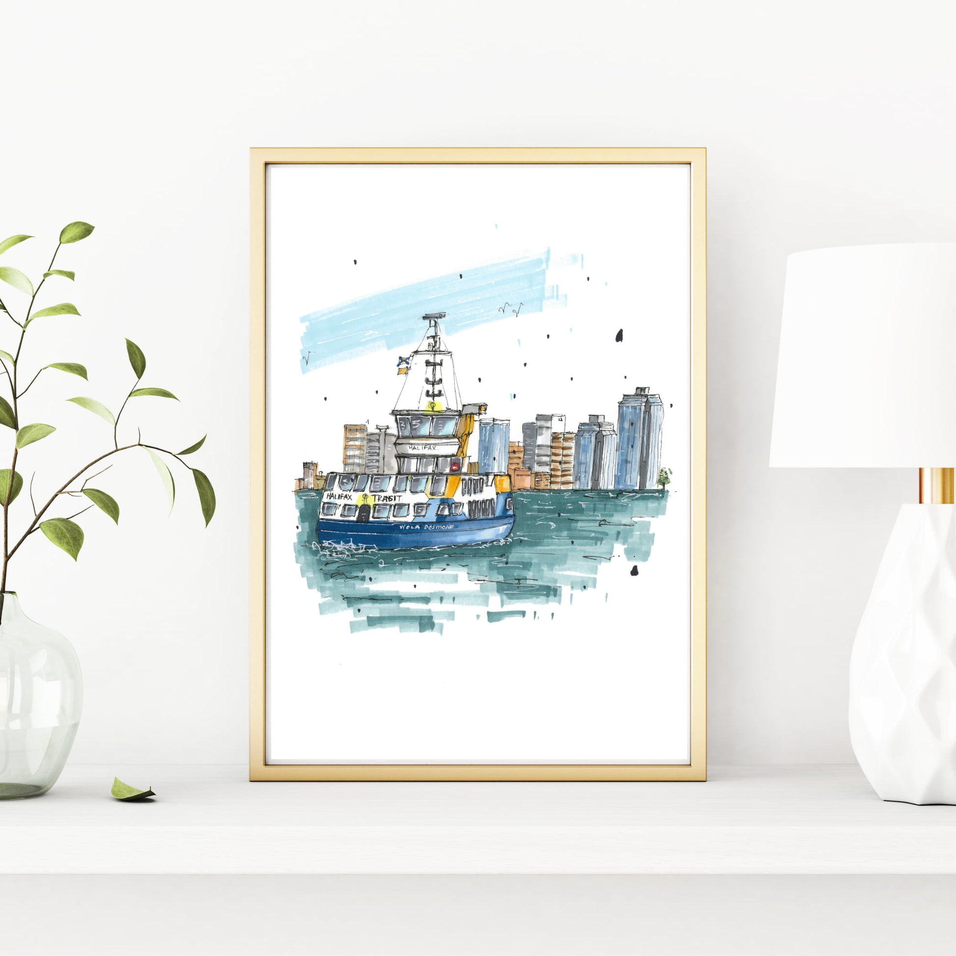 DTS0105 - Halifax Ferry, Print, Downtownsketcher, Wynand van Niekerk, DTS0087