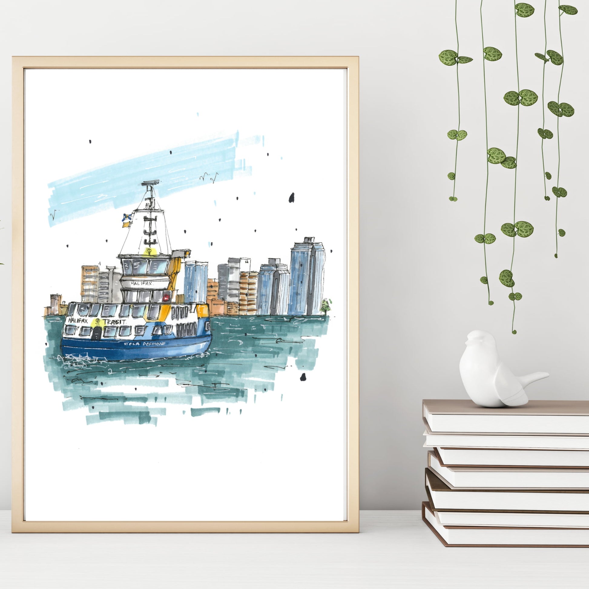 DTS0105 - Halifax Ferry, Print, Downtownsketcher, Wynand van Niekerk, DTS0087