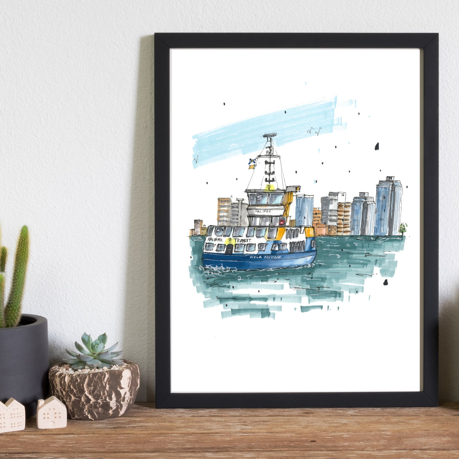 DTS0105 - Halifax Ferry, Print, Downtownsketcher, Wynand van Niekerk, DTS0087
