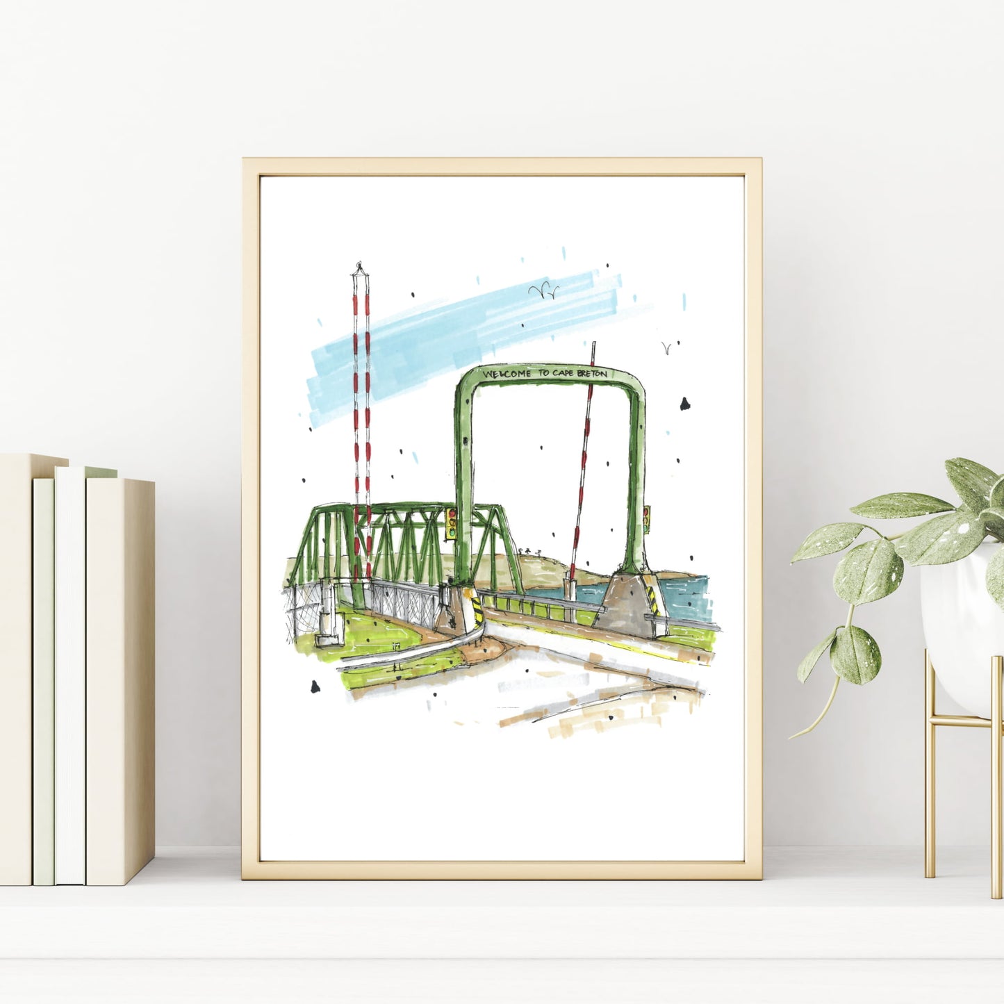 DTS0107 - Canso Causeway Cape Breton Island, Print, Downtownsketcher, Wynand van Niekerk, DTS0087