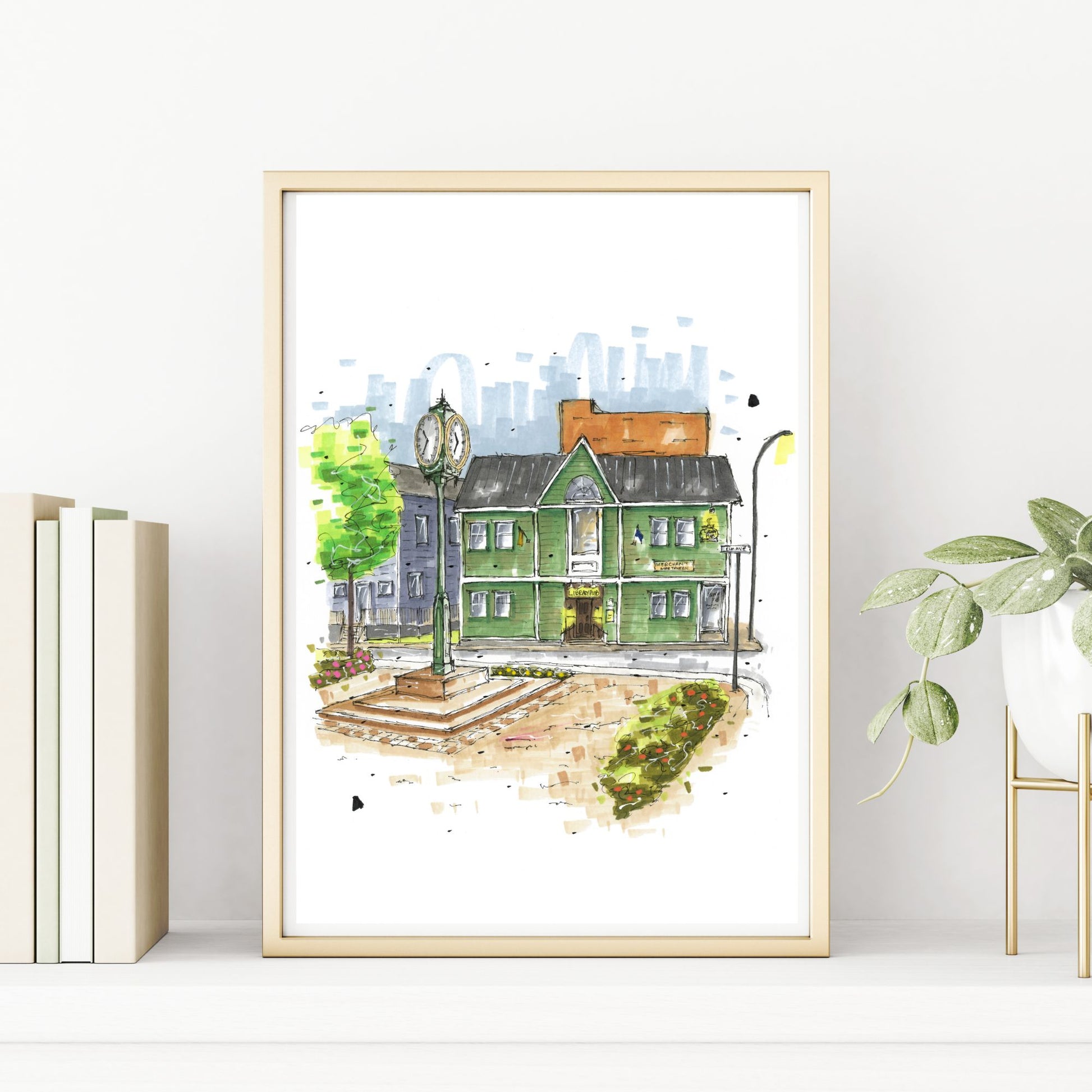 DTS0115 The Library Pub Wolfville, Print, Downtownsketcher, Wynand van Niekerk, DTS0087