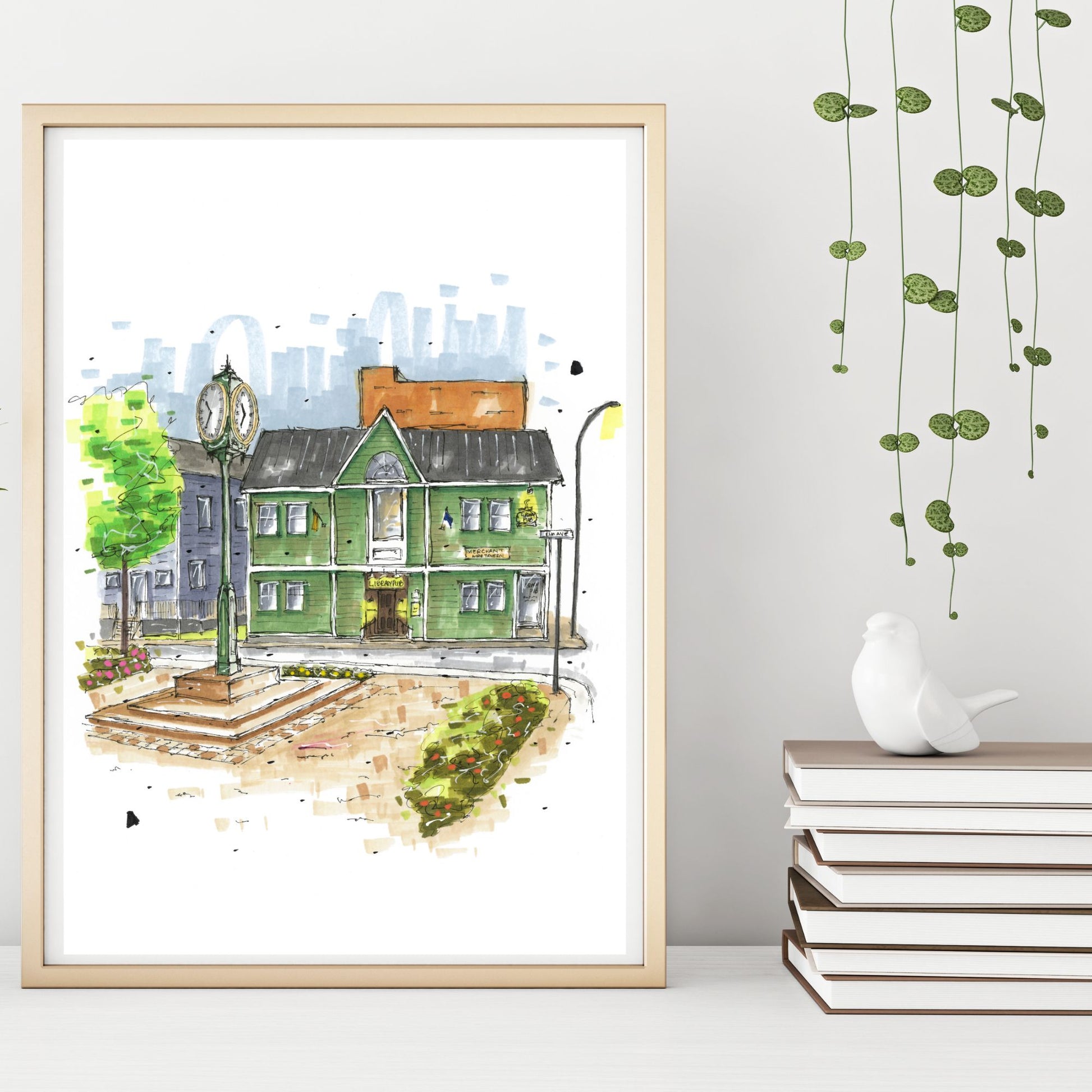 DTS0115 The Library Pub Wolfville, Print, Downtownsketcher, Wynand van Niekerk, DTS0087