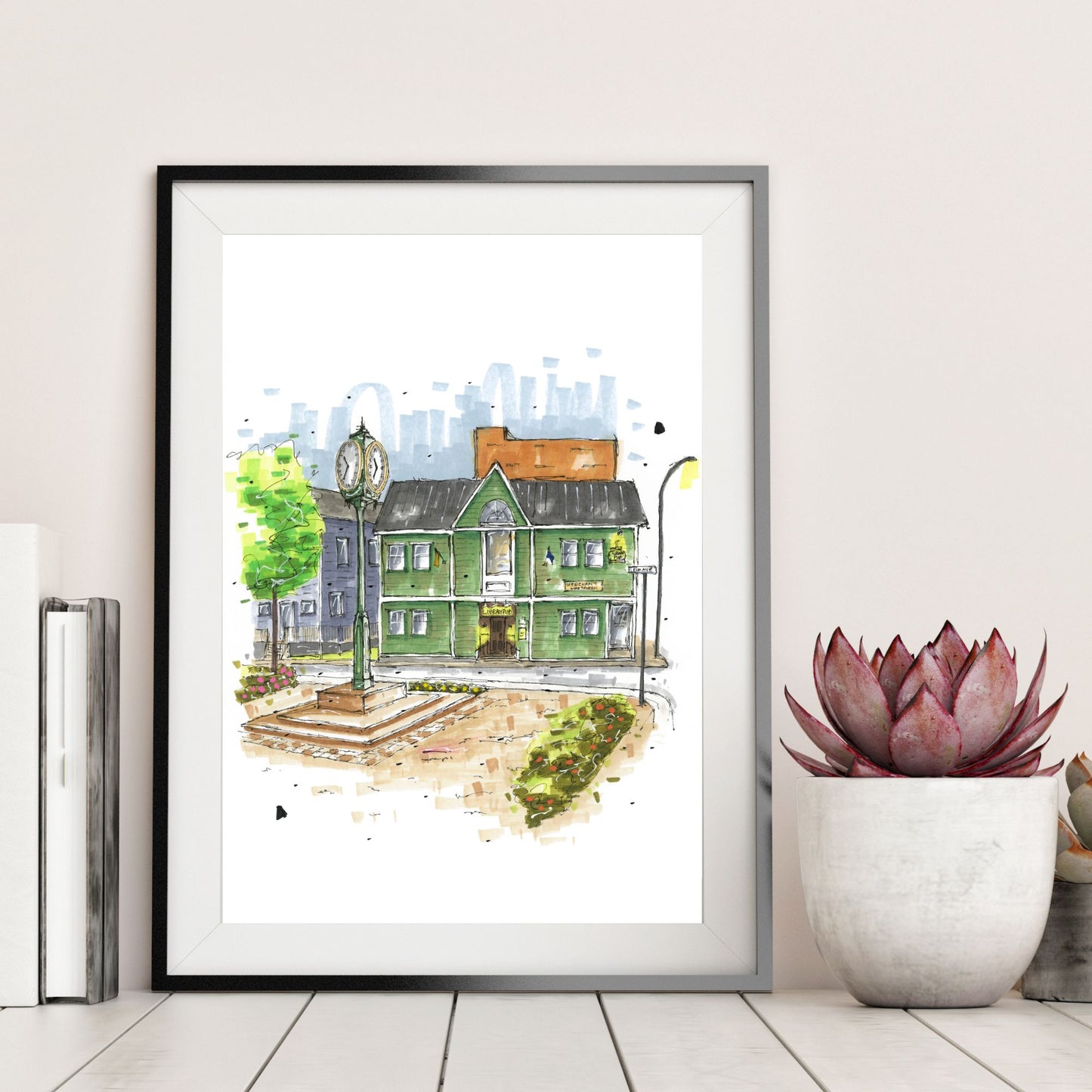 DTS0115 The Library Pub Wolfville, Print, Downtownsketcher, Wynand van Niekerk, DTS0087