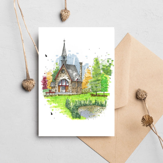 Grand-Pré National Historic Site, Urban Sketch, Greeting Card with  Craft Envelope, Downtown Sketcher, Wynand van Niekerk