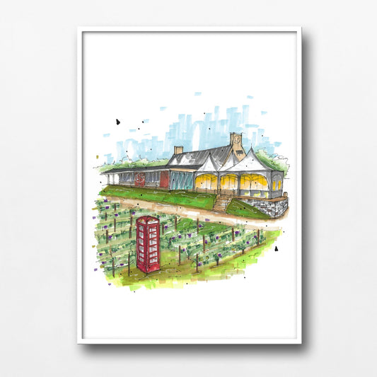DTS0119 Luckett Vineyards, Wolfville, Nova Scotia, Print, Downtown Sketcher, Wynand van Niekerk, DTS0087