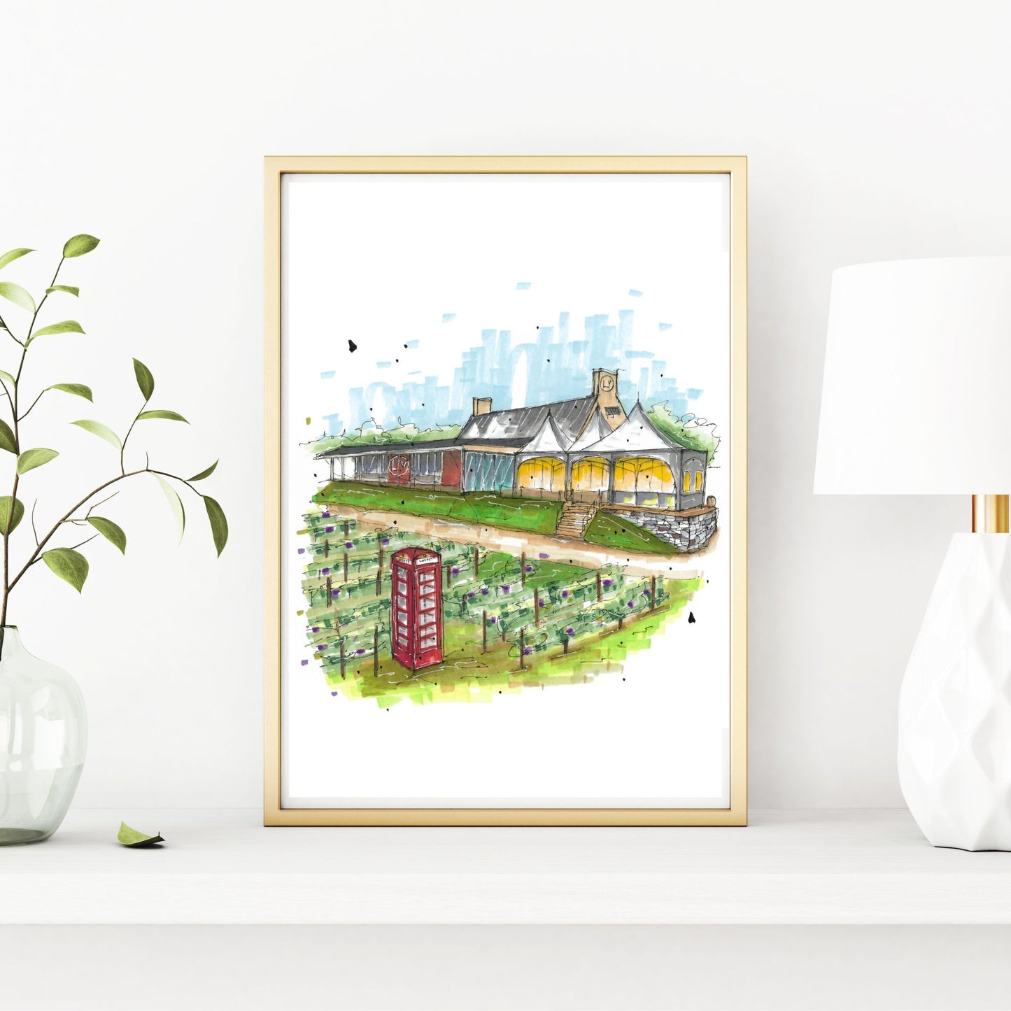 DTS0119 Luckett Vineyards, Wolfville, Nova Scotia, Print, Downtown Sketcher, Wynand van Niekerk, DTS0087