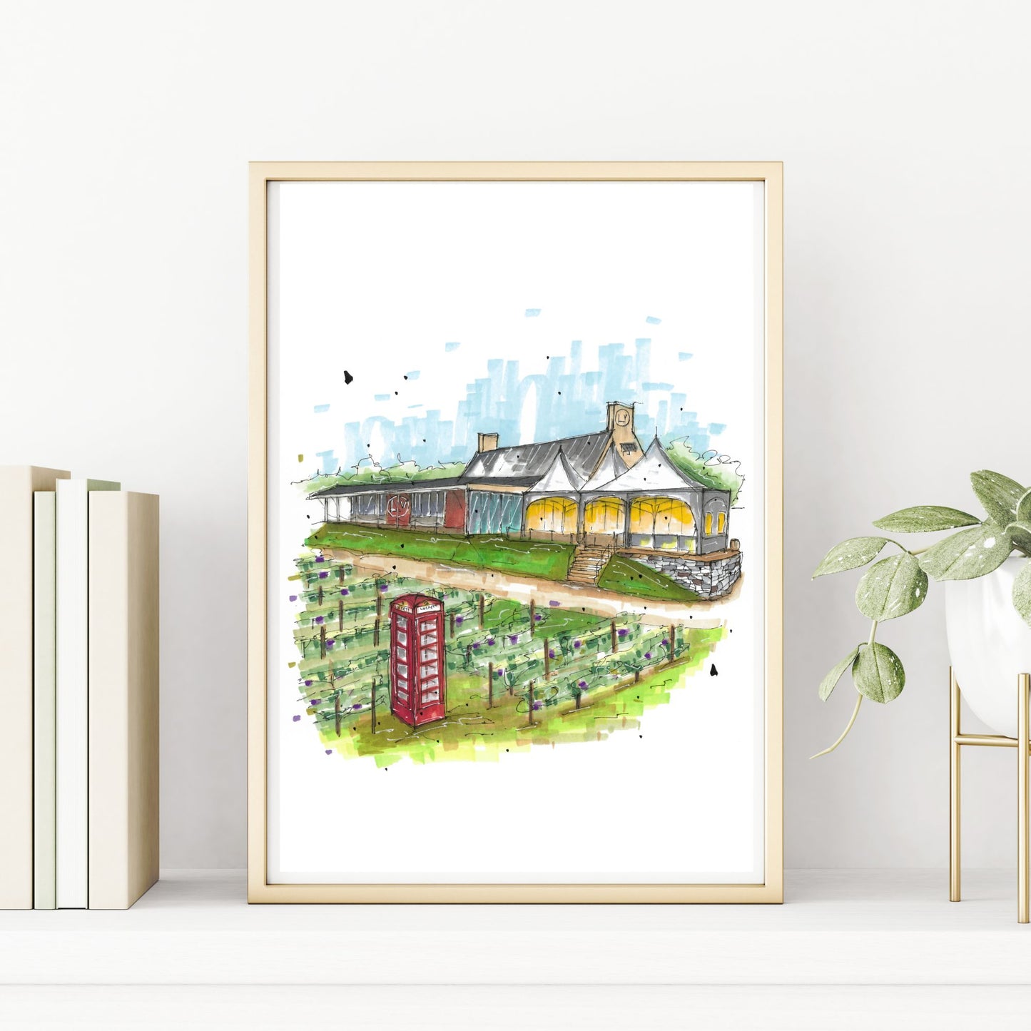 DTS0119 Luckett Vineyards, Wolfville, Nova Scotia, Print, Downtown Sketcher, Wynand van Niekerk, DTS0087