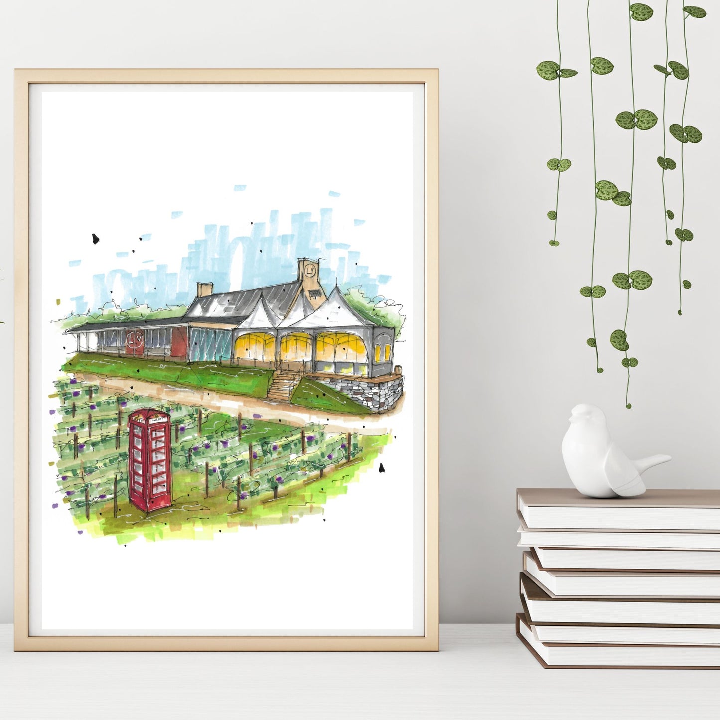 DTS0119 Luckett Vineyards, Wolfville, Nova Scotia, Print, Downtown Sketcher, Wynand van Niekerk, DTS0087