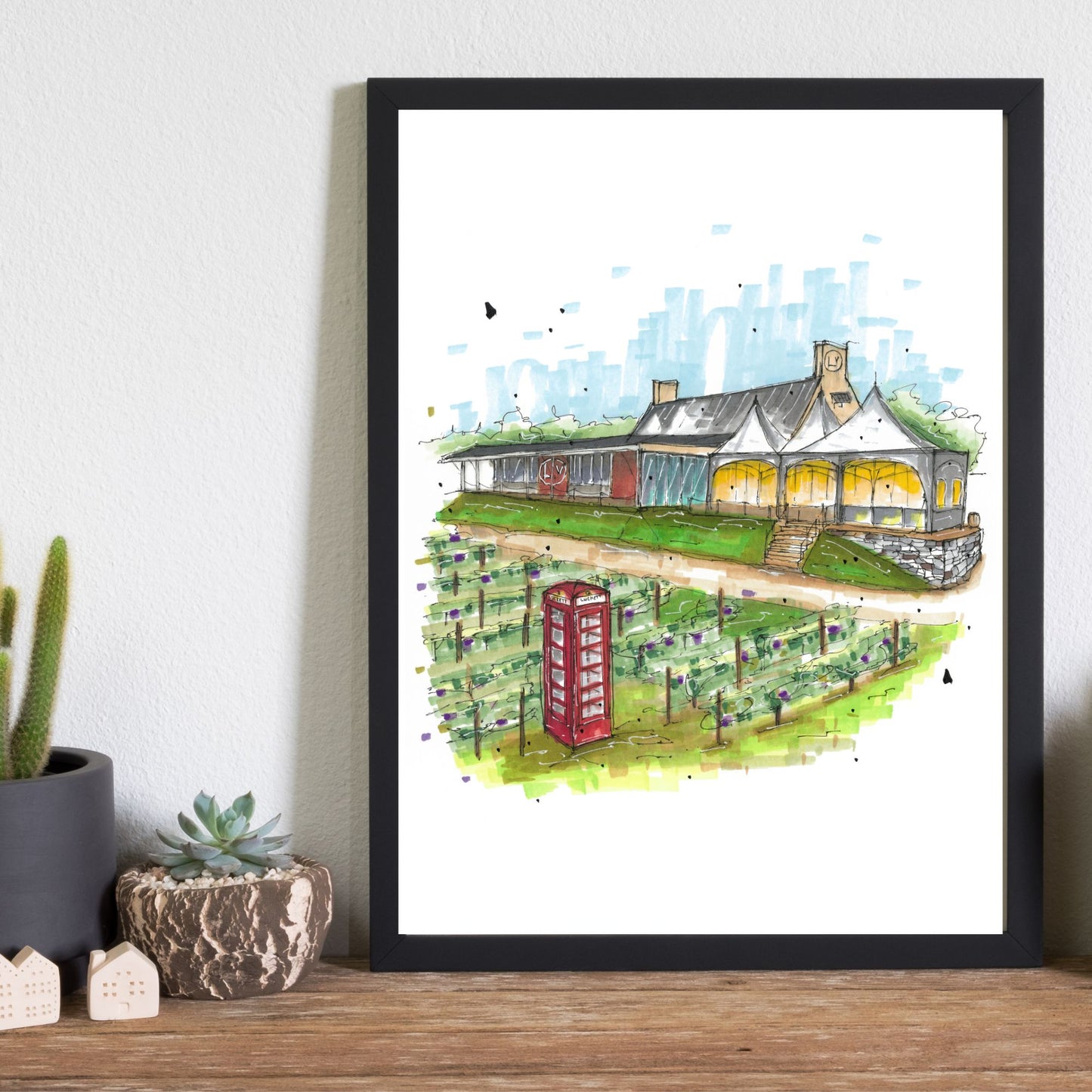 DTS0119 Luckett Vineyards, Wolfville, Nova Scotia, Print, Downtown Sketcher, Wynand van Niekerk, DTS0087
