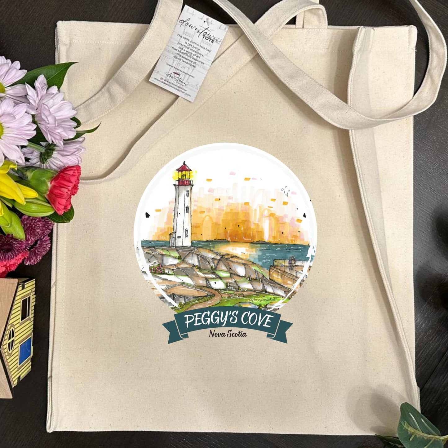 DTS0124T Peggy's Cove Lighthouse - Tall - Downtown Tote - Downtown Sketcher
