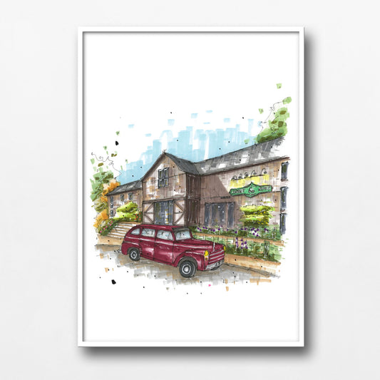 DTS0125 Lightfoot & Wolfville, Nova Scotia, Print, Downtown Sketcher, Wynand van Niekerk, DTS0087