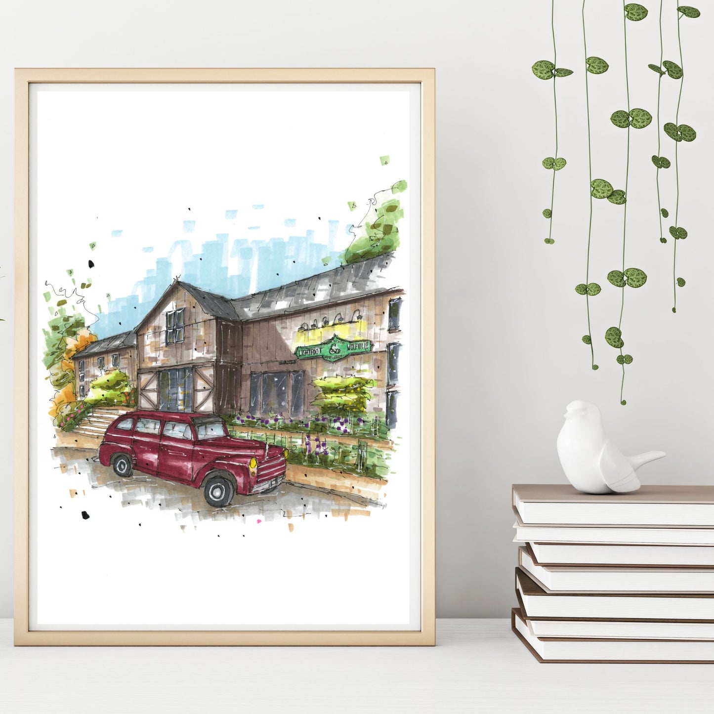 DTS0125 Lightfoot & Wolfville, Nova Scotia, Print, Downtown Sketcher, Wynand van Niekerk, DTS0087