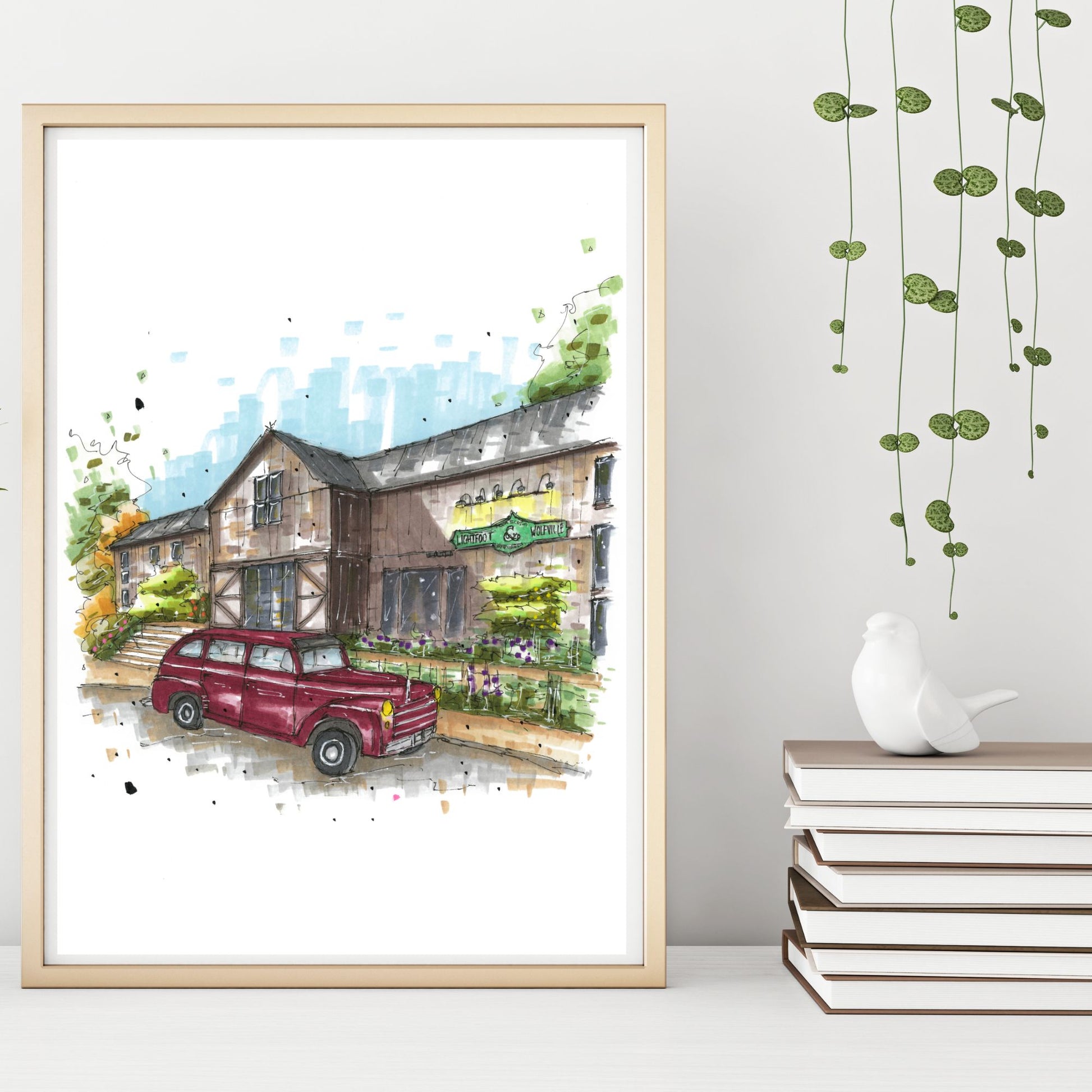 DTS0125 Lightfoot & Wolfville, Nova Scotia, Print, Downtown Sketcher, Wynand van Niekerk, DTS0087